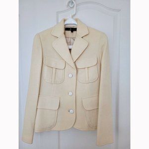 NWOT Max Mara luxurious Cream Wool White Blazer Jacket